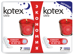 Прокладки Kotex Ночь Duo 14шт*16