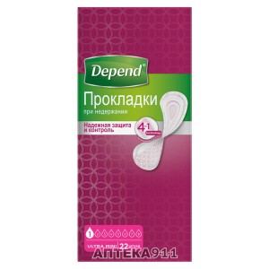 Прокладки уролог.Depend ультра мини 22шт*6