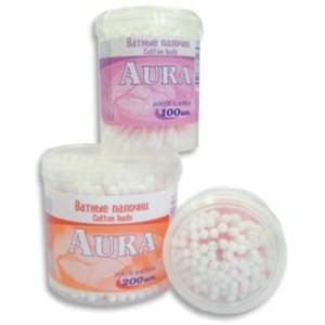 Aura №100 палочки ватные в банке