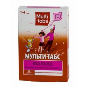 Мульти-табс Малыш малина-клубн. №30 НДС